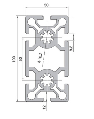 T-Slot & V-Slot 50 Series Aluminum Profiles - 8-50100