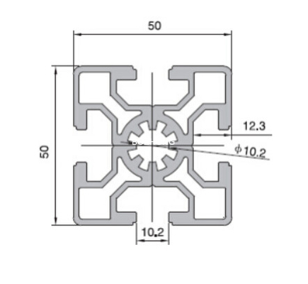 T-Slot & V-Slot 50 Series Aluminum Profiles - 10-5050